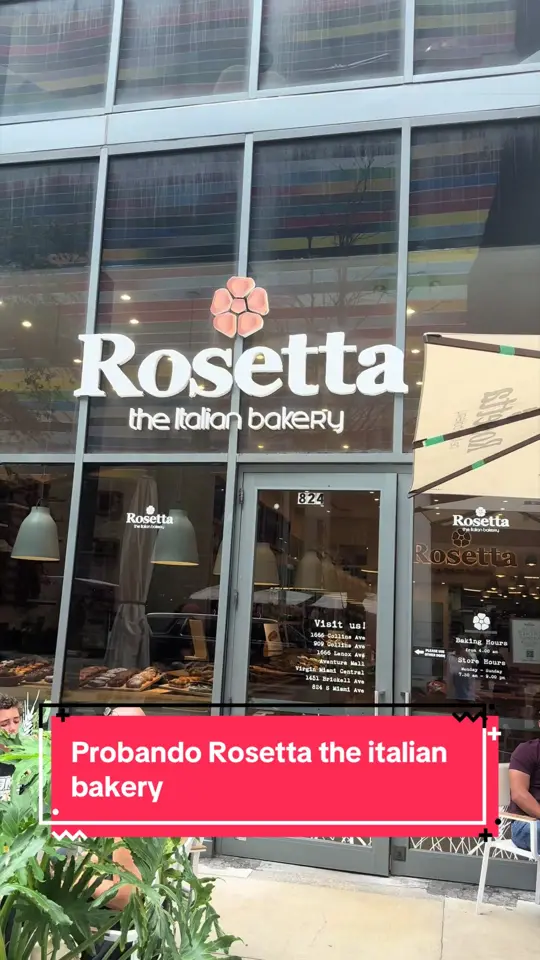 Rosetta Bakery in Miami Beach showing review, visit, video by probandoandodiegoarmando on TikTok