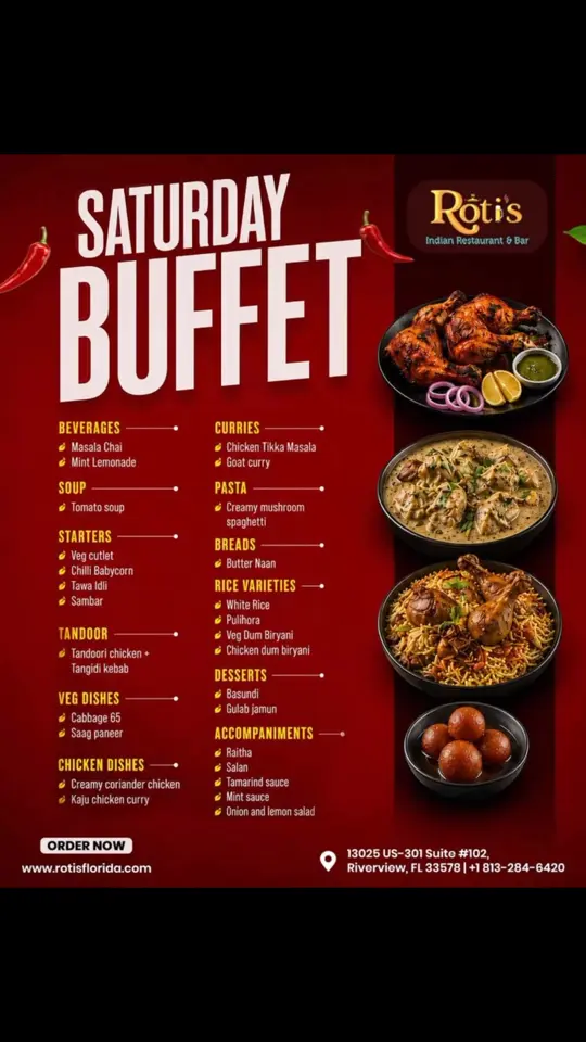 Rotis Indian Restaurant & Bar in Riverview showing restaurant, bar, video by Rotis Indian Restaurant  - Big Bend - Ri on Facebook
