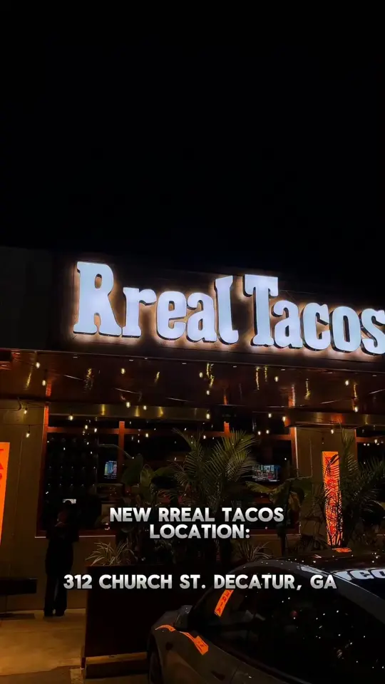 Rreal Tacos - Decatur in Decatur showing taco, quesadilla, crispy avocado, cilantro dip, margarita, video by FoodieBawse on Facebook