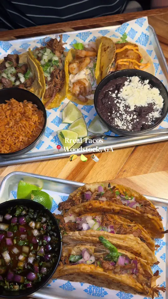 Rreal Tacos - Woodstock in Woodstock showing restaurant visit, tacos, video by eatswith.em.and.mj on TikTok