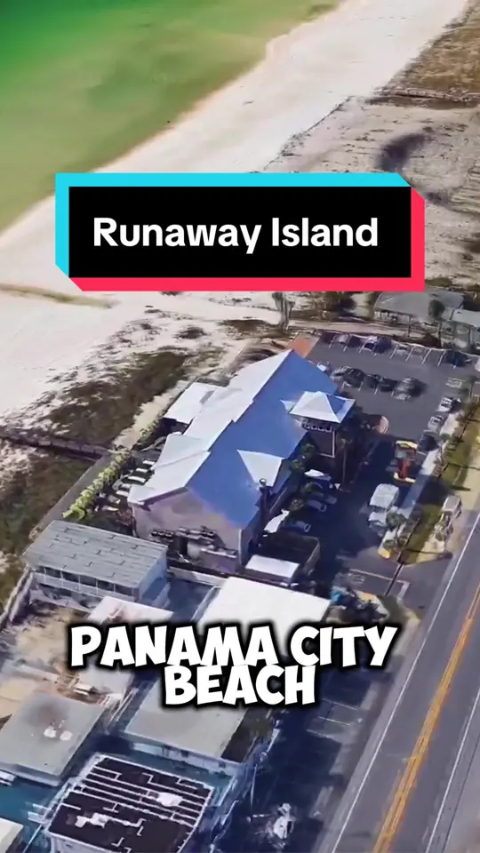 Runaway Island in Panama City Beach showing dining, lunch, seafood, video by explorewithmedaily on TikTok