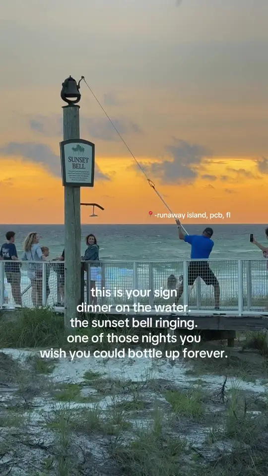 Runaway Island in Panama City Beach showing dinner, sunset, video by chelseaejohnson on TikTok