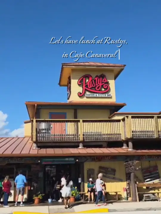 Rusty's Seafood And Oyster Bar in Cape Canaveral showing seafood, oysters, crab, squid, lunch, video by simplymomwifelife on TikTok