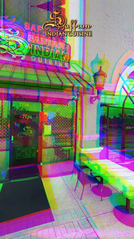 Saffron Indian Cuisine in Orlando showing ambiance, interior design, atmosphere, video by Saffron Indian Cuisine on Facebook