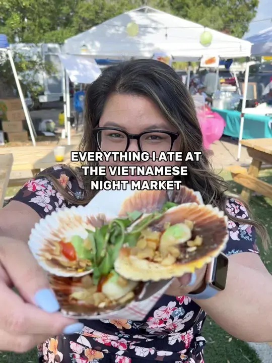  in Florida showing vietnamese food, night market, grilled food, skewers, video by denalovesfood on TikTok