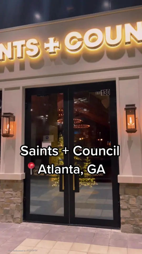 Saints + Council in Atlanta showing food, review, video by hungryhomegirl on TikTok