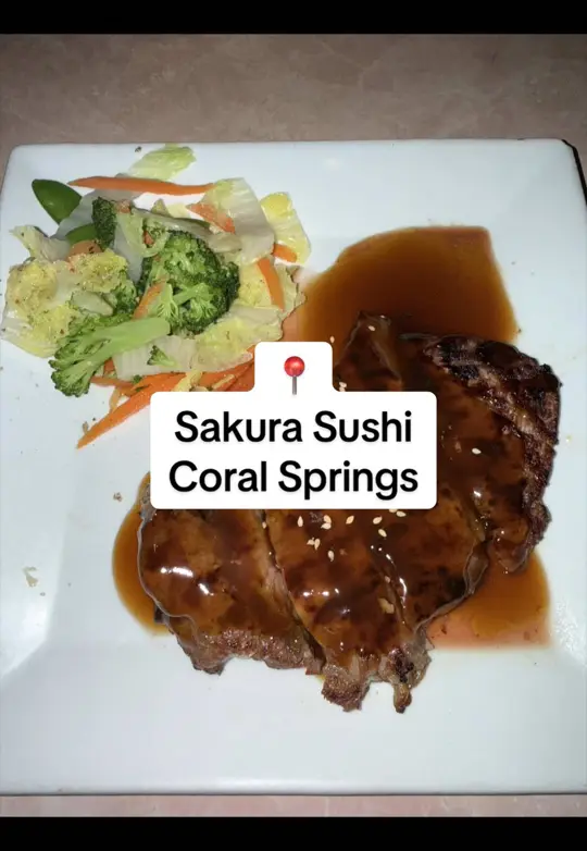 Sakura Sushi Japanese Restaurant in Coral Springs showing review, visit, video by linds_onthego on TikTok