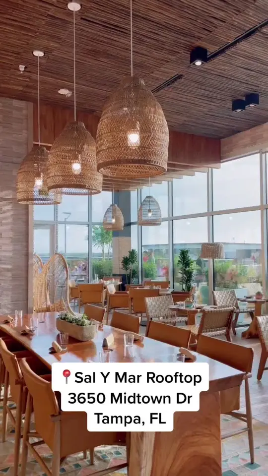 Sal Y Mar in Tampa showing rooftop bar, views, food, video by thetampabayguide on TikTok