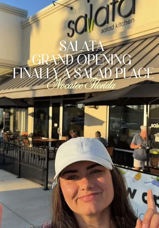 Salata in Nocatee showing restaurant, grand opening, salad, dressing, video by melindaeats on TikTok