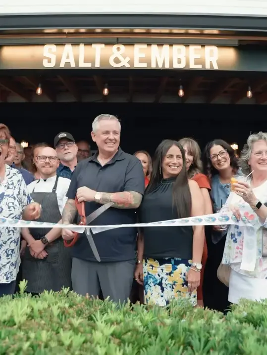 Salt & Ember in Mount Dora showing raw bar, fresh seafood, prime steaks, craft cocktails, wine, brunch, video by mountdorachamber on TikTok