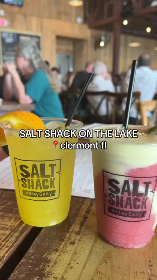 Salt Shack on the Lake in Clermont showing cold drink, amazing food, video by brittanyoreilly on TikTok