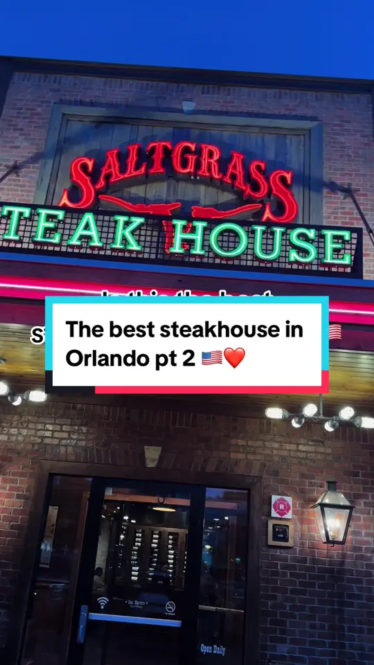 Saltgrass Steak House in Orlando showing visit, atmosphere, vibes, video by thejohnsonsadventures on TikTok