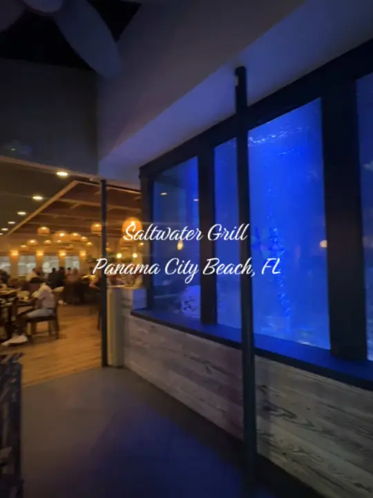 Saltwater Grill in Panama City Beach showing restaurant visit, food, service, video by nataliejlares on TikTok
