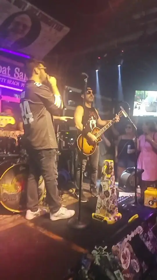 Salty Goat Saloon in Panama City Beach showing live music, sons of saints band, video by Bar Dad Backup on Facebook