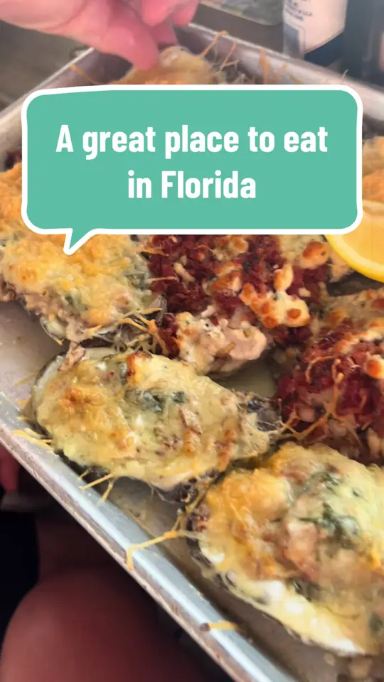 Salty Pelican Bar & Grill in Fernandina Beach showing seafood, oysters, video by tracylott2 on TikTok