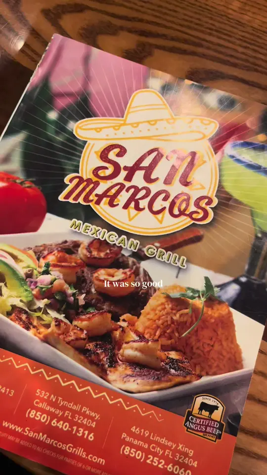 San Marcos Mexican Grill Callaway in Panama City showing visit, review, video by mixedgirlleah on TikTok