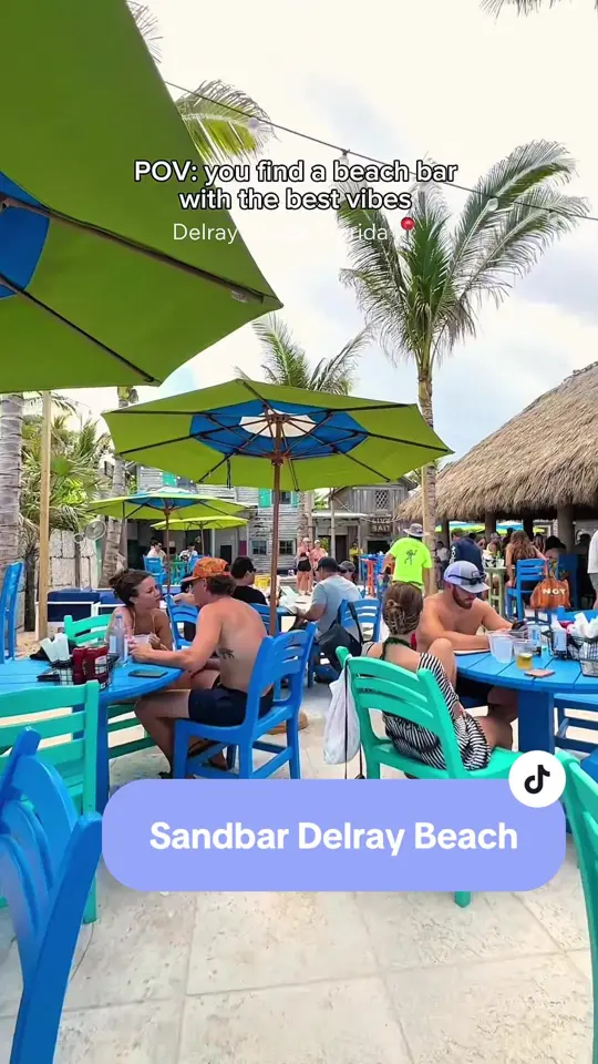 Sandbar in Delray Beach showing review, atmosphere, dj, video by reginagmiami on TikTok