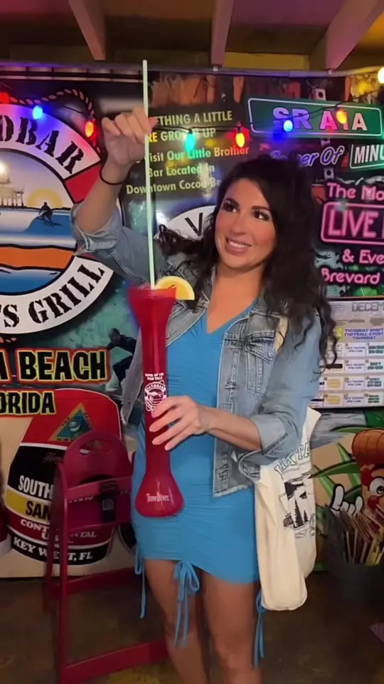 Sandbar Sports Grill in Cocoa Beach showing cocktail, sandbar-ita; cocktail, the yards, video by tastefulescape on TikTok