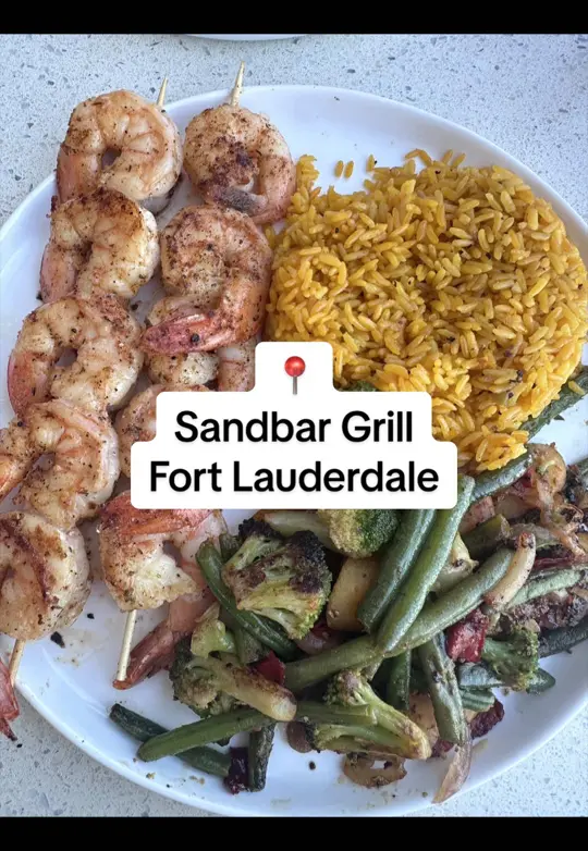 Sandbar Sports Grill in Cutler Bay showing review, food, ocean views, video by linds_onthego on TikTok