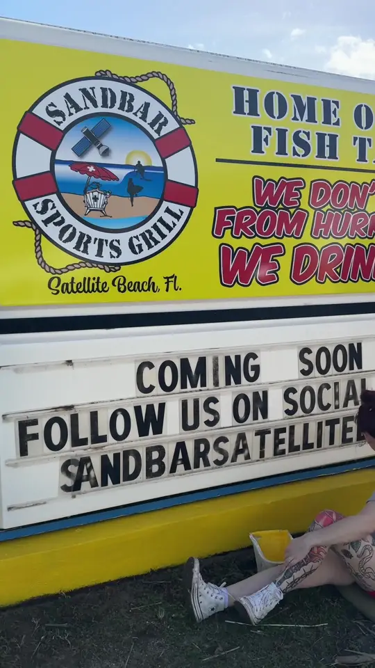 Sandbar Sports Grill Satellite Beach in Satellite Beach showing food, fish tacos / drink, hurricanes / event, live music, video by sandbarsatellitebeach on TikTok