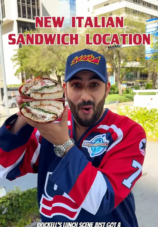 Sandwich Miami Brickell in Miami showing review, italian sandwich, video by mr.eats305 on TikTok