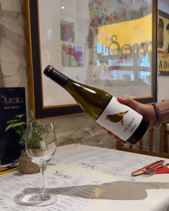 Sangrias Wine and Tapas Bar in St. Augustine showing wine, viña zorzal white wine, tapas, video by Sangria Tapas Bar & Restaurant. St Helie on Facebook