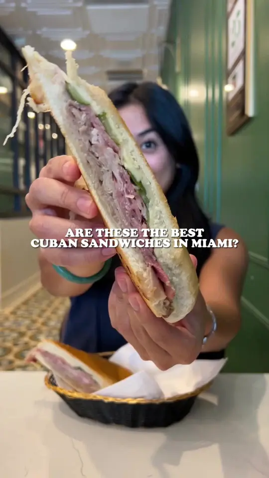 Sanguich in Miami showing cuban sandwich, food review, video by explorewithgg on TikTok