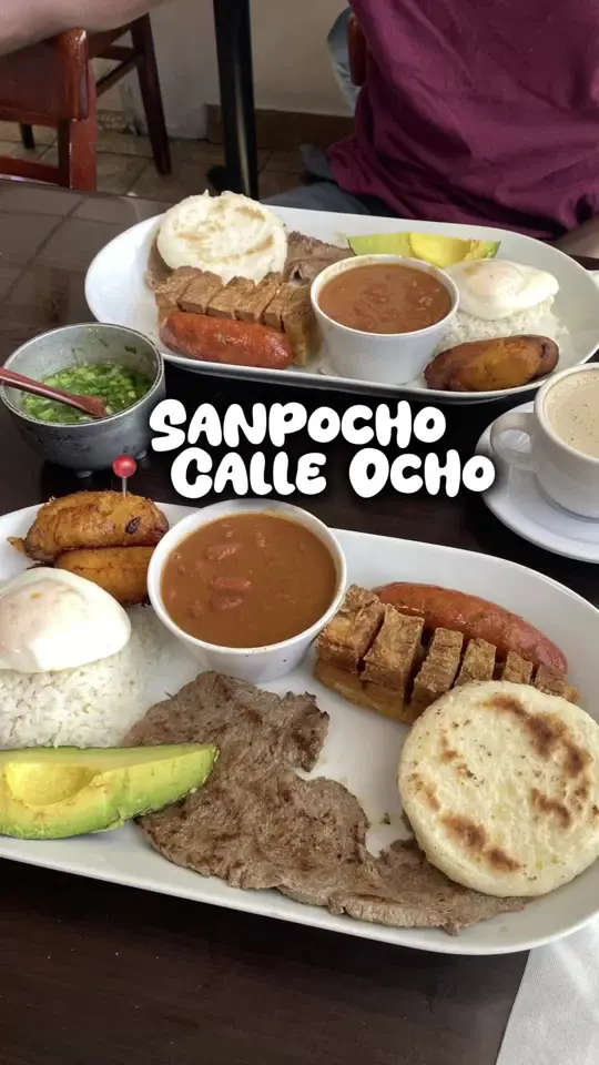 Sanpocho Restaurant in Miami showing restaurant, colombian food, empanadas, sancocho, bandeja paisa, video by thegluttonymia on TikTok