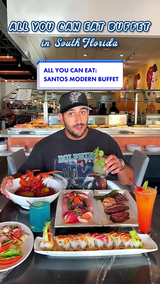 Santo's Buffet Boca Raton in Boca Raton showing buffet, king crab, lunch, brunch, dinner, video by mr.eats305 on TikTok