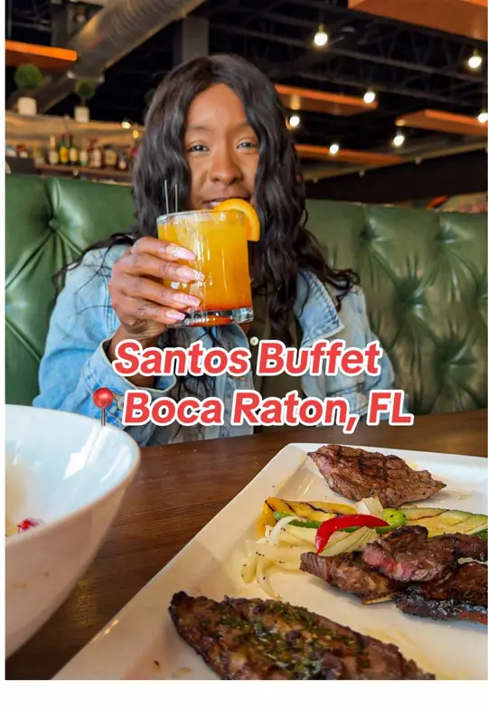 Santo's Buffet Boca Raton in Boca Raton showing buffet, seafood, sushi, grill station, salads, desserts, video by memethexplorer on TikTok