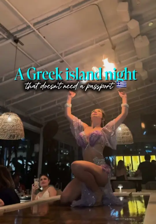 Santorini By Georgios in Miami Beach showing restaurant, atmosphere, live dj, wine, lamb chops, video by browardbucketlist on TikTok