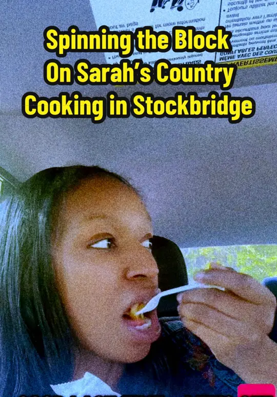 Sarah's Country Cooking in Stockbridge showing restaurant visit, southern food, comfort food, review, video by sirraheatz on TikTok