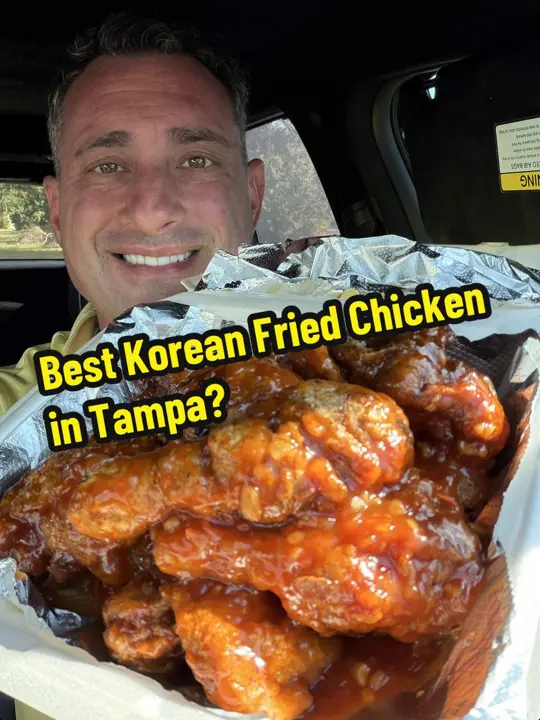 Sarione Korean Restaurant in Tampa showing food, korean fried chicken, video by foodiejustice on TikTok