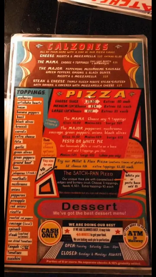 Satchel's Pizza in Gainesville showing pizza, salad, video by socialshepherdadventures on TikTok