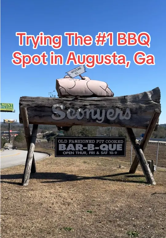 Sconyers Bar-B-Que in Augusta showing restaurant visit, review, video by jordan_tries on TikTok