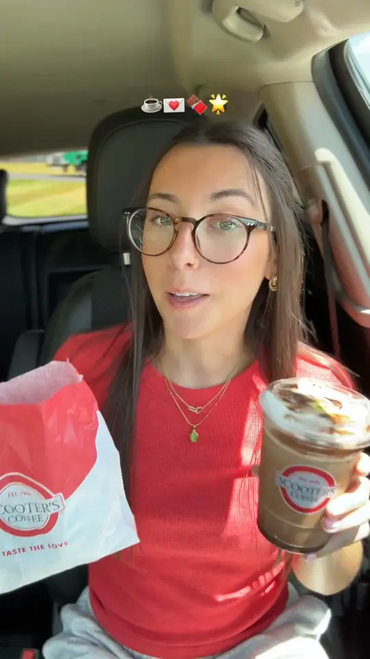 Scooter's Coffee in Plant City showing coffee, cosmic brownie latte, bakery, double chocolate muffin, video by Scooter's Coffee on Facebook