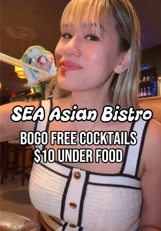  in Florida showing food, papaya salad with salted shrimp, gyoza, escolar sushi, beef jerky, pork belly bao bun, crab rangoon, video by emmayums on TikTok
