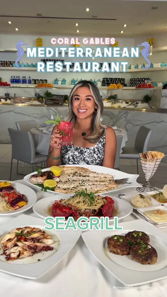Sea Grill in Coral Gables showing food, restaurant visit, video by explorewithgg on TikTok