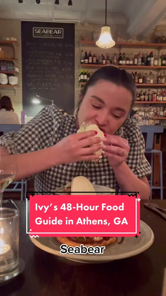Seabear Oyster Bar in Athens showing restaurant guide, food guide, video by southern_living on TikTok