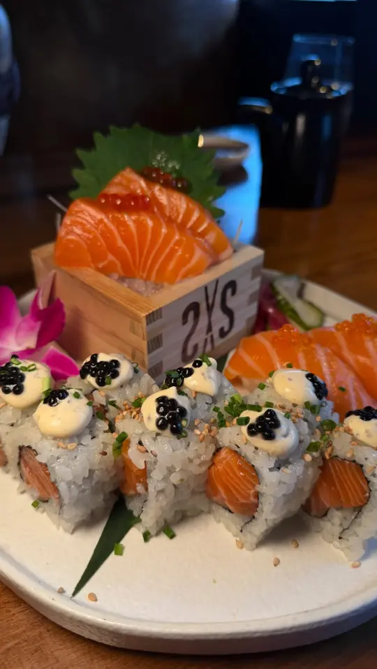 Seito Sushi Baldwin Park in Orlando showing review, visit, menu, three course prefix menu, chef curated accouterments, video by Katelyn Marie on Facebook