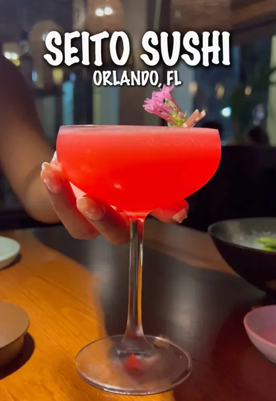 Seito Sushi Sand Lake in Orlando showing restaurant visit, sushi, date night atmosphere, video by optionsintheo on TikTok