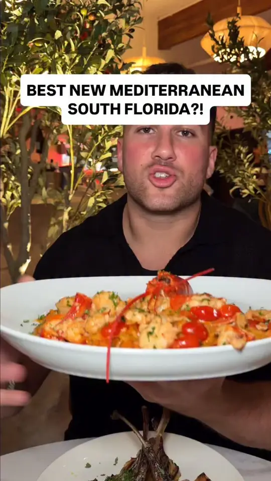 Selini Delray in Delray Beach showing food, lamb, video by Mikeiseating on Facebook