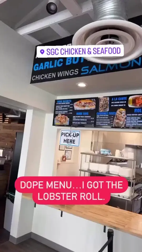 SGC Chicken & Seafood in Powder Springs showing food review, fried lobster roll, video by jarrettisnotimpressed on TikTok