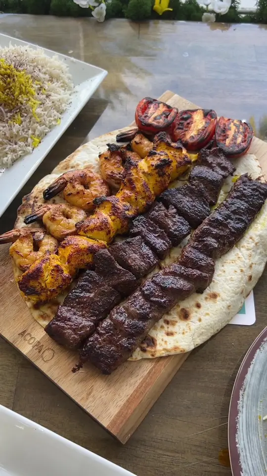Shahs of Kabob in South Miami showing food, kabobs, video by josiaheats on TikTok