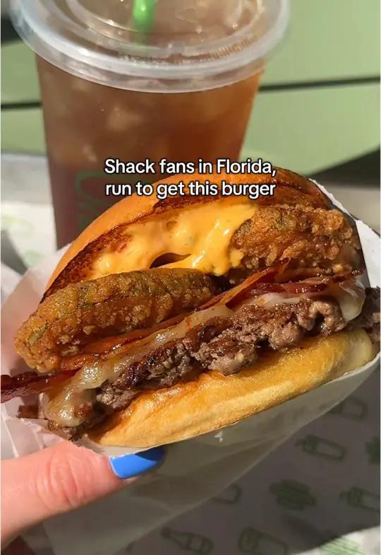  in Florida showing burger, shake shack, video by shakeshack on TikTok