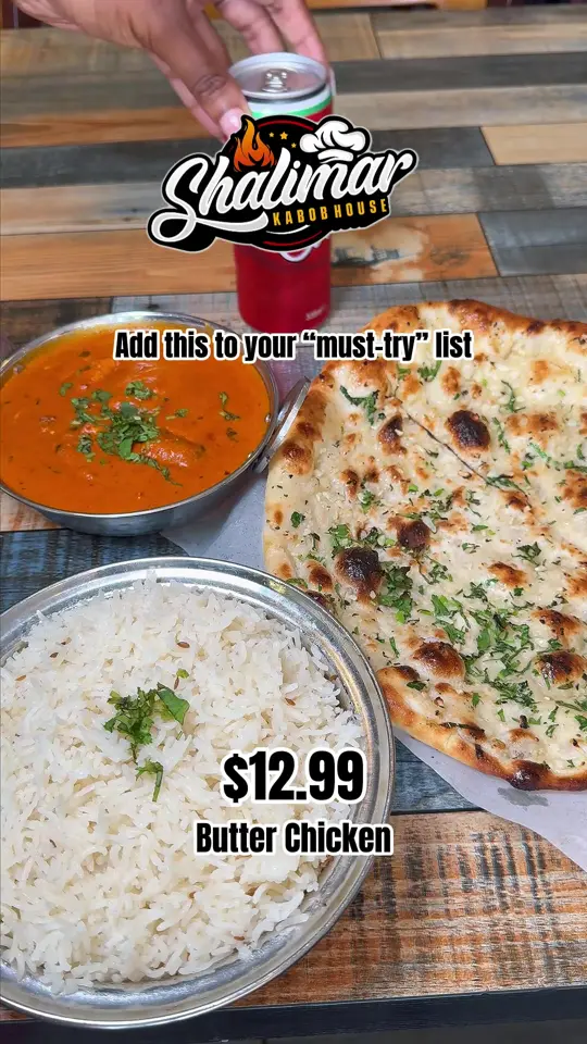 Shalimar Kabab House in Lilburn showing food, butter chicken, video by shalimar.kabob.ho on TikTok