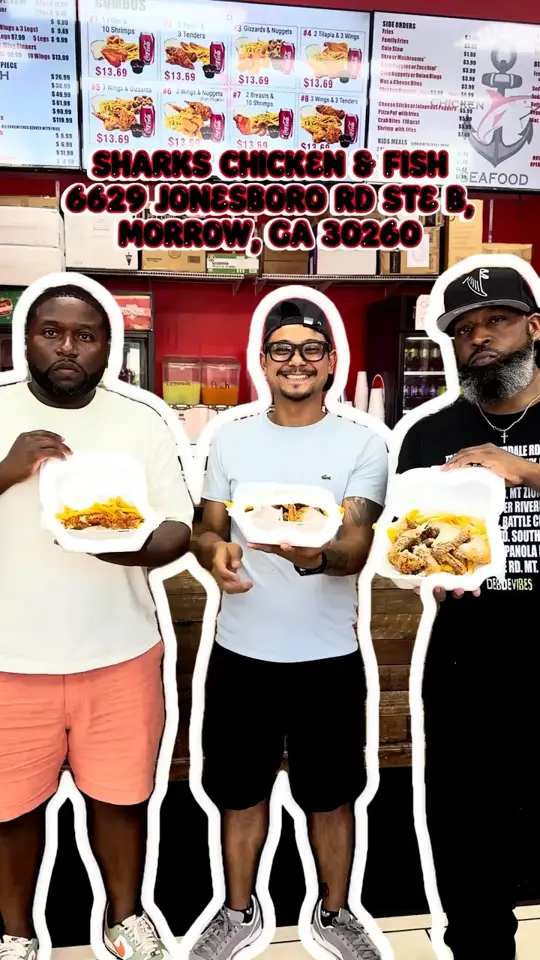 Sharks Chicken & Fish in Morrow showing visit, chicken, fish, video by Al | Creator of Unctent on YouTube