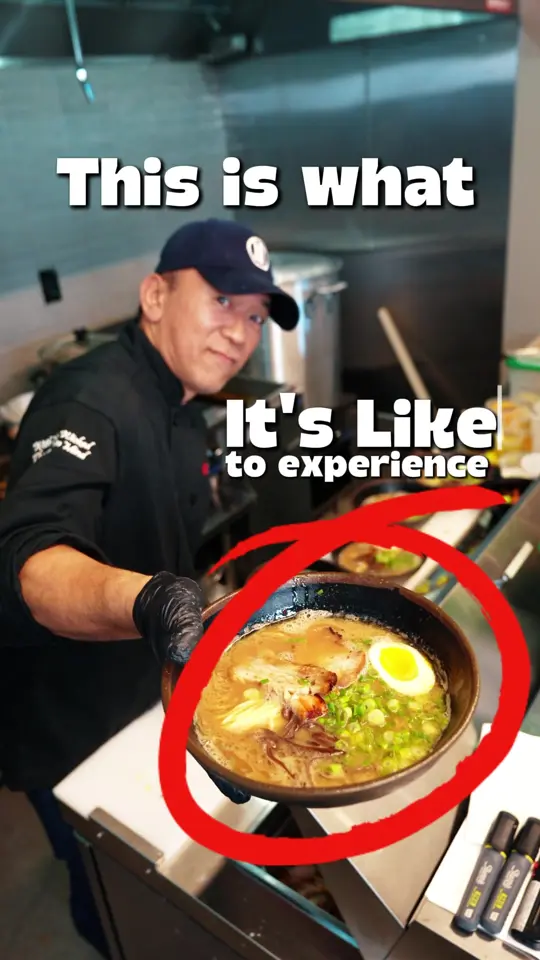 Shimuja Ramen in Miami Beach showing review, authentic ramen, broth cooking process, ingredients from japan, chef from kagoshima, location details, video by shimujaflorida on TikTok