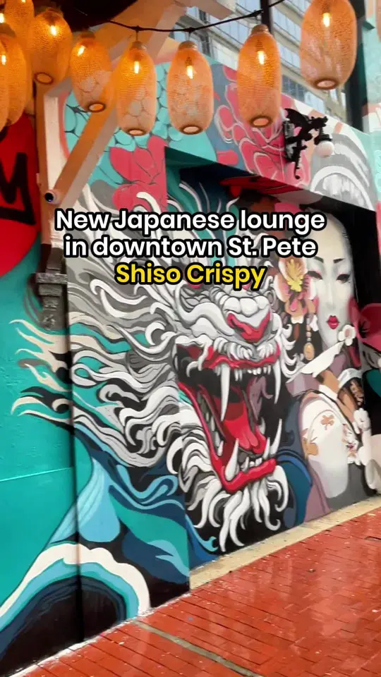 Shiso Crispy - Central Ave in St. Petersburg showing restaurant opening, japanese lounge, handmade dumplings, bao buns, made-to-order rangoon, video by ilovetheburgstpete on TikTok