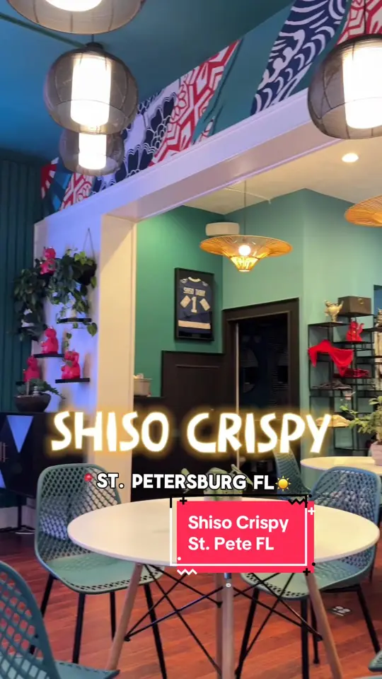 Shiso Crispy - Central Ave in St. Petersburg showing bang, bang chicken, dirty rice, bao, dumplings, video by ntashahall on TikTok